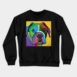 Pitbull Dog Rainbow Painting Crewneck Sweatshirt